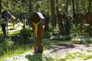 Gräber im alten Teil des Waldfriedhofs