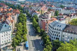 Der Ausblick vom Stadtteil Neuhausen in Richtung Innenstadt