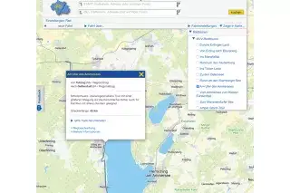 Screenshot vom MVV Radroutenplaner