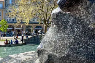 Rindermarktbrunnen im Frühling