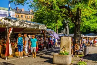 Sommer auf dem Münchner Viktualienmarkt