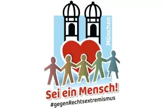 Logo zu Sei ein Mensch mit dem Hashtag #gegenRechtsextremismus
