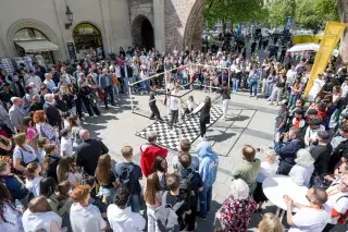 Aufführung vorm Sendlinger Tor mit Publikum 