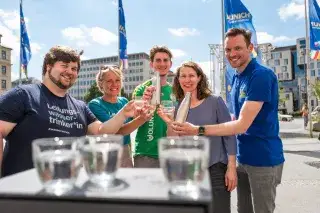 Kostenloser Trinkwasserbrunnen am Stachus 