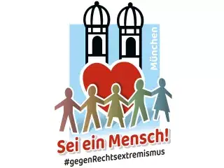 Logo zu Sei ein Mensch mit dem Hashtag #gegenRechtsextremismus